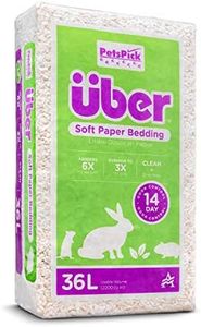 PETSPICK Uber Soft Paper Pet Bedding for Small Animals, White, 36L