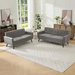 Tbfit Mid Century Modern Sofa Couch, Gray, Loveseat & Standard Sofa