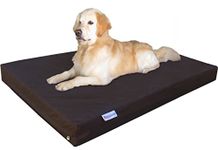Dogbed4less Orthopedic Gel Infused Cooling Memory Foam Dog Bed for Large Dog, Waterproof Liner and Durable Pet Bed Cover, XXL 55X37X4 Inch, 1680 Ballistic in Brown