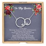 BalaBelle Friendship Necklace To My Bestie, Best Friend Necklaces for Women Friendship Gifts for Women Friend, Sterling Silver 925, Cubic Zirconia