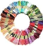 Curtzy Embroidery Thread (100 Skeins) - 8m Rainbow Colours 6 Strand Cotton Embroidery Floss Pack - DIY Yarn Threads for Crafts, Cross Stitch, Friendship Bracelets, String Art, Crochet & Sewing