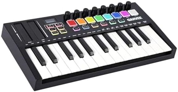 Festisoul 25 Key MIDI Keyboard Controller, Professional USB MIDI Keyboard with Drum Machine Pads & OLED Display, Portable Piano Keyboard for Studio Equipment & Music Production