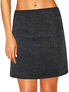 Oyamiki Women's Active Athletic Skort Lightweight Tennis Skirt Perfect for Running Training Sports Golf, Black Heather, Large