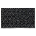 Nicoman Fan Shape Door Mat｜Fish Scales Style Floor Mat｜Patio Garden Kitchen Doormat｜Matt for Outdoor Use ONLY(Black,75x44cm)