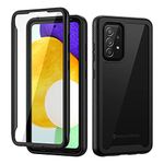 seacosmo for Samsung A52 Case, [Built-in Screen Protector] Full Body Clear Bumper Case Shockproof Protective Phone Cases Cover for Samsung Galaxy A52 5G/4G, Black