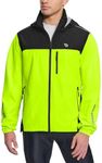 BALEAF Men's Rain Jacket Waterproof Windbreaker Packable Hood Running Cycling Gear Black Green XXL