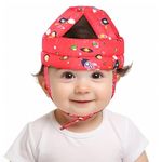 HUG PUPPY Baby Safety Helmet Infant Toddler Helmet,Baby Head Protector for Safety 6 to 18 Months Adjustable Protective Cap Child Safety Head Guard (RED-ROCKET-PRINT-M)