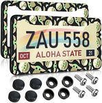 Akkya License Plate Frames 2 Pack for Women Men Car Plate Holder Cover Cute Cartoon Wars Baby Green Metal Tag Frame Stainless Steel Car Front Rear Plate Decor