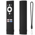 Oboe Silicone TV Remote Cover Compatible with Sansui Tv Remote/Croma Tv/Haier Tv/Blaupunkt Tv Remote Protective Case with Remote Loop (Black) [Remote NOT Included]