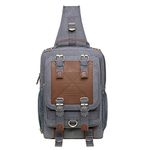 KAUKKO Canvas Vintage Breast Bag Men Women Travel Hiking Shoulder Bag