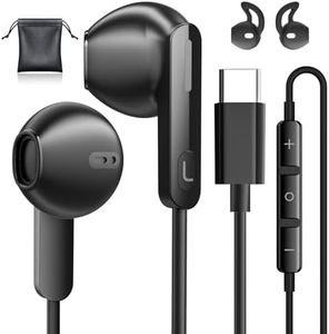 USB C Headphones for iPhone 15/16 Pro Max/ 15 Pro Max Earphones Wired Type C with Mic Stereo USB C Earbuds Semi in Ear Headphone Wired for Samsung S24/ S23 Ultra S22 Plus Pixel 7a 8 Pro Android