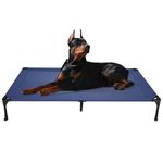 Veehoo Cooling Elevated Dog Bed, Portable Raised Pet Cot with Washable & Breathable Mesh, No-Slip Rubber Feet for Indoor & Outdoor Use, XX-Large, Blue