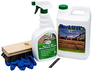 DeckMAX E2 PVC Deck Revitalizer - PVC Color Restorer. Rejuvenates Your Deck & Removes Stains & Scuffs. The E2 Bundle Contains What You Need to Clean & Restore Original Color to PVC Deck.