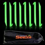 Adventure Seeka Glow in The Dark Sand Stakes 8 Pack, 12 Inch Long Beach Stakes for Sand with Carry Bag. These Sand Tent Stakes Make The Perfect Beach Anchor or Tent Stakes for Sand or Any Loose soils