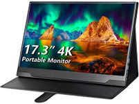 Portable Monitor 4K - 17.3 Inch UHD FreeSync HDR IPS 100% Adobe RGB 3840x2160 Lightweight Eye Care Computer Display with Type-C Mini DP HDMI for Xbox PS4 Switch Laptop PC Phone Mac, with Smart Case