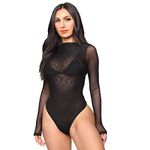 Black Leotard For Women Mesh