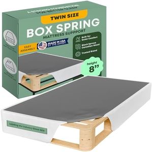 Greaton, Unassembled Twin Bed – 8-Inch Wood Box Spring Only – Amish Made in USA – Quiet Noise-Free Replacement Mattress Packed Flat, Easy Assembly (White), 8" Foundation