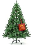 KLASS 7ft Christmas Tree 900 Tips Lush Xmas Tree Premium PVC Realistic Artificial Christmas Tree With Metal Stand, Green Christmas Trees in 4ft, 5ft, 6ft & 7 ft Sizes Ideal Christmas Decoration