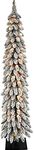 Puleo International Pre-Lit 5' Flocked Pencil Alpine Artificial Christmas Tree with 70 Lights