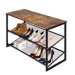 Garden 4 you 3-Tier Tilting Adjustable Freestanding Shoe Rack 6-Pairs 25.2 in Length for Durability and Stability for Entryways, Hallways, Closets, Dormitory Rooms, and Industries，Brown