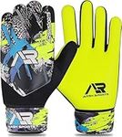 Arsh Sports Goalkeeper Gloves for Kids,Youth and Adult Football Soccer Goalie Gloves with 4-mm Latex Spine & Double Wrist Protection (Yellow Fluroscent, Size 4 Suitable for 6 to 9 Years Old)