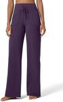 Willit Women's Wide Leg Pants Yoga Pants with Pockets High Waist Stretch Casual Lounge Comfy Pants 29" Purple XL