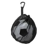 Ball Bag,Single ball bag with Clip & Zipper Pocket, 10x12Inch Mesh Ball Bag Drawstring Sport Equipment Storage Net Bag Sling Backpack For Basketball Volleyball Football Coaches Soccer Rugby.Black