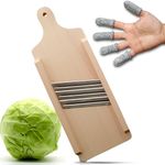 OSTENTO Cabbage Slicer, Mandolin Vegetable Slicer, Wooden Cabbage Slicer, Cabbage Slicer, Cabbage Cutter, Vegetable Cutter, Sauerkraubel, Cucumber Slicer, Potato Slicer, Made in EU (3 Blades + 5