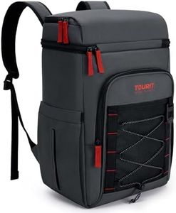 TOURIT Backpack Cooler Insulated Leak Proof 30 Can, 2 Thick Insulated Compartments Thermal Bag, Lightweight Beach Travel