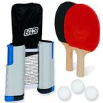 ZENO Portable Table Tennis Set | Premium All-in-One Kit with Retractable Table Tennis Net for Any Table, Bats, 3-Star Ping Pong Balls & Storage Case | Great Gift & Indoor/Outdoor Game