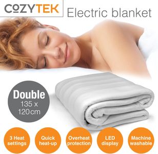 Cozytek Double Electric Blanket – 135x120cm Heated Throw
