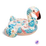 KidsZeeNie® Tropical Flamingo Ride-On Air Inflatable Swimming Pool Float| Children Safety Rider Tube Float for Water Fun |Floater Raft Lounger Pool Mattress for Kids & Adults with Handles (Age 3+)