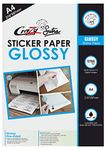 Crazy Sutra® 5 Sheets A4 Self-Adhesive Sticker Label HIGH Glossy A4 Label Sticker Glossy Surface Paper for Inkjet Printer Custom Labeling and Decorative Projects (5 Sheets)