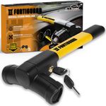 Xtremeauto FORTIGUARD Steering Wheel Lock - Heavy Duty Anti-Theft Car Lock Device, Universal Fit with Easy Install & High Visibility - Secure Cross-Key Design, Virtually Pickproof & Quick Install