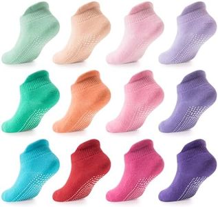 LA ACTIVE Non Slip Grip Ankle Boys and Girls Socks with Non Skid for Babies Toddlers and Kids Back to School, Ideal Gift for Mother's Day