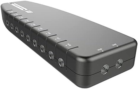 SLx TV Signal Booster Aerial Amplifier, 8 Way Signal Distribution Amplifier with Coax Connections, 4G & 5G Filtering, Indoor TV Aerial, HD & 4K TV/FM/DAB & Freeview