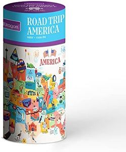 Parragon Road Trip America Tube Jigsaw Puzzle, 1000 Pieces for Adults Pieces Includes Unique Designs, Exclusive Illustrations of The United States, Wonderful Gifts for Friends & Family