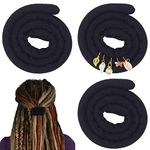 3 Pcs Spriral Lock Hair Tie dreadlock hair tie set dreadlock accessories for women and men dreadlocks ponytail holder Dread hair ties for braids thick curly hair (16 inches, Black)