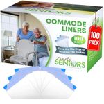 Commode Liners - 100 Strong Portable Toilet Bags - Easy To Use Bedside Commode Liners Disposable - Toilet Liners That Support Dignity of Seniors & Disabled - No More Buckets to Wash - NO Absorbent Pad