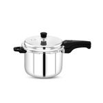 SAMRAT Auro Stainless Steel Pressure Cooker 2.5 Litres- Sturdy Handle | Pressure Lock Safety Lid | Rubber Gasket for Secure Cooking | Induction Base Cooker | Rice Cooker with Outer Lid | Easy Cooking