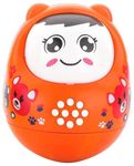 cosmobaby Premium Musical Roly Poly Toy with Blinking Eyes | Push and Shake Wobbling Toy with Bell Sound | Balancing Doll Toy | Tumbler Doll Toy (Multicolour- Colour May Vary)