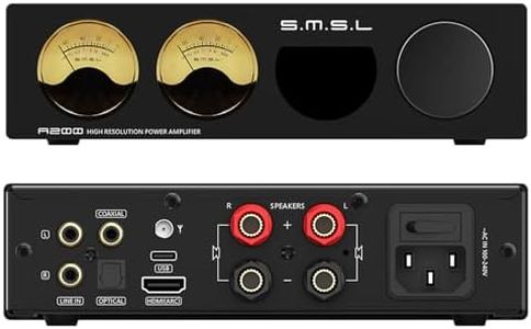 SMSL A200 70W Digital Power Amplifier BT 5.0 6EQ Preset 2 Channel Level Display Mini HiFi Desktop Amp BT/USB/HDMI/Optical/COAXIAL/LINE in Audio Input Subwoofer Hone AMP Witn Remote Control