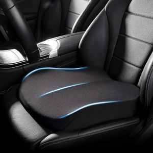 ZHUANXUA Adult Car Booster Seat Cushion, Car Seat Driver Height Boost Mat Memory Foam Car Seat Cushions Pad Improve Driving View Non-Slip 3D Office Chair Cushion Pressure Relief