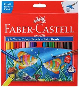 Faber-Castell Water Color Pencils with Paint Brush - Pack of 24 (Assorted)