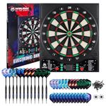 WIN.MAX Electronic Dart Board, LED Display Automatic Scoring Dartboard Sets for Adults with 12 Darts 100 Soft Tips, Dart Board Electronic Scoreboard, Power Adapter, Outdoor, up to 8 Players