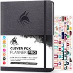 Clever Fox Planner PRO – Weekly & Monthly Life Planner to Increase Productivity, Time Management and Hit Your Goals – Organizer, Gratitude Journal – Undated – 8.5 x 11" – Lasts 1 Year (Silver Black)