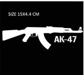 A175.1 Cartoon Gun Car Sticker, Size 15X4.4 CM White