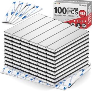FINDMAG Bar Magnets with Double-Sided Adhesive, Magnets for Office, Fidge, 100 Pack