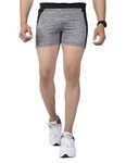 DECISIVE Men's Polyester and Spandex Fitness Workout/Cycling Shorts, Large (Grey Melange)