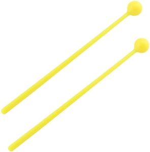 Jiozermi 10 Pcs Plastic Mallet, 7.5 Inch Length Percussion Sticks for Adults, Xylophone Mallets Percussion Instruments Bell Mallet, Yellow